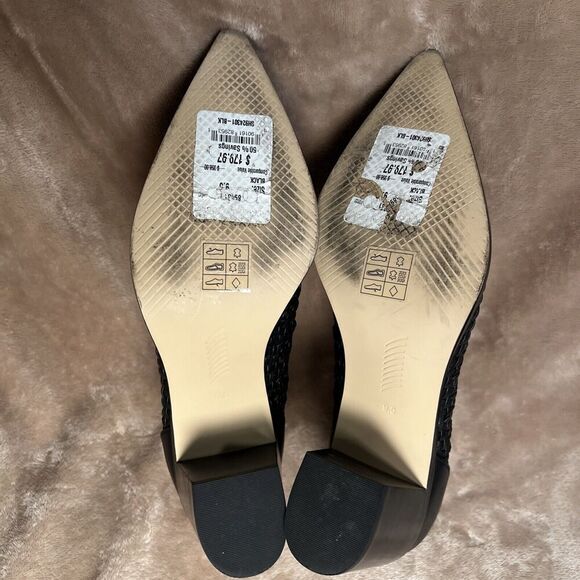 PAIGE Lilah Woven Leather‎ Block Heel Ankle Booties Boots Black Women's Size 9.5 - Picture 7 of 8